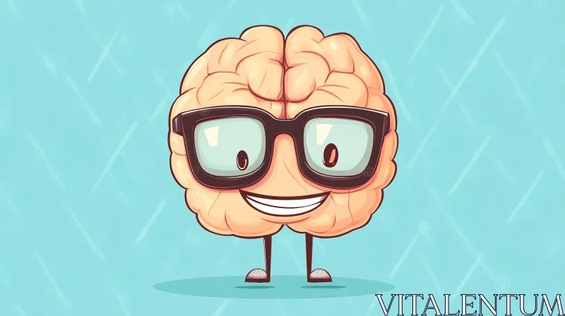 AI ART Funny Brain Character Illustration