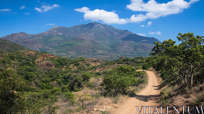 Mountain Road Landscape AI Image