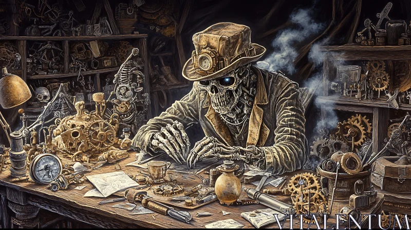 Mechanical Being in Workshop AI Image