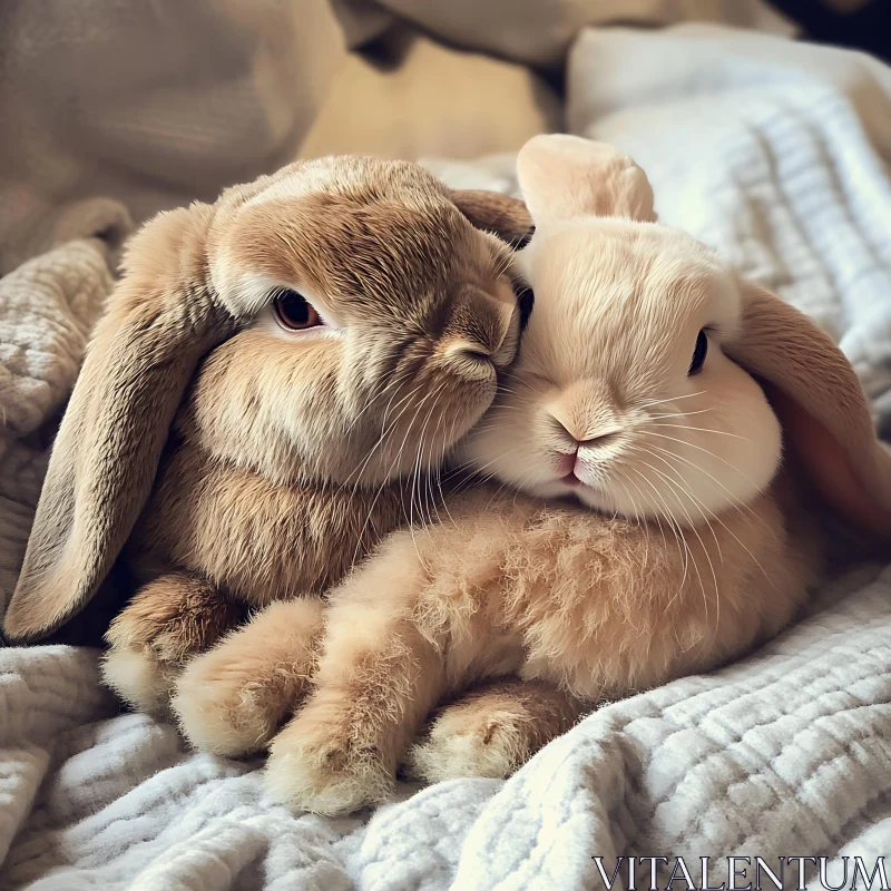 Two Rabbits in Love AI Image