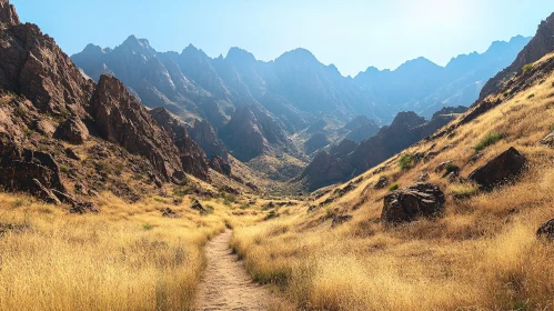 Golden Path to Mountain Peaks