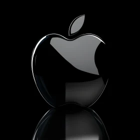 Glossy Metallic Apple Logo