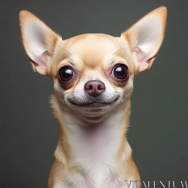 Cute Chihuahua Portrait with Big Eyes AI Image