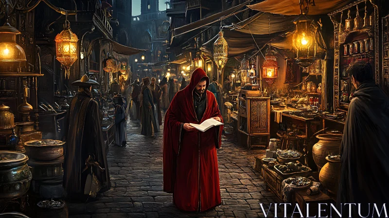 AI ART Red Robe Reader at the Bazaar