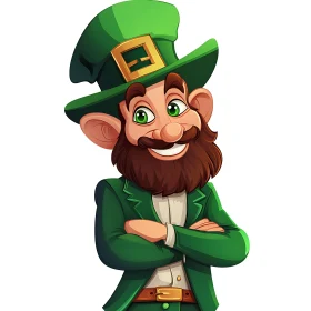 Cartoon Leprechaun with Green Outfit