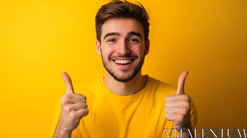 AI ART Happy Man Approving with Thumbs Up