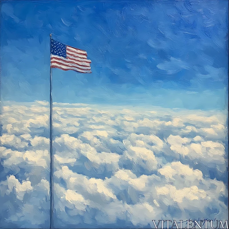AI ART Flag in the Sky Art