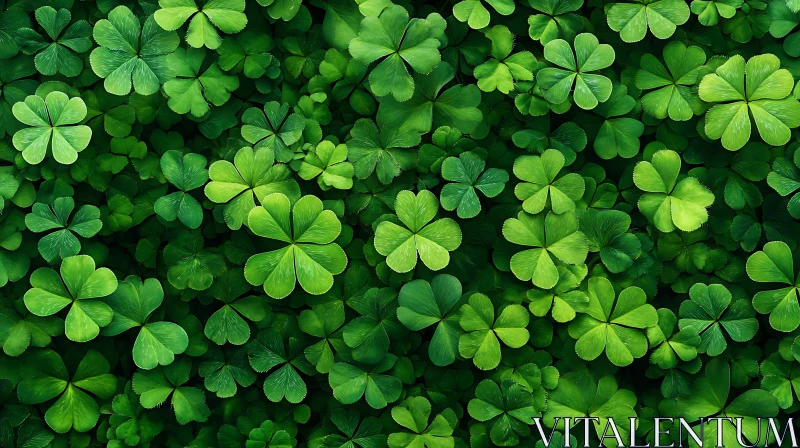 Verdant Shamrock Carpet, Lucky Clovers AI Image