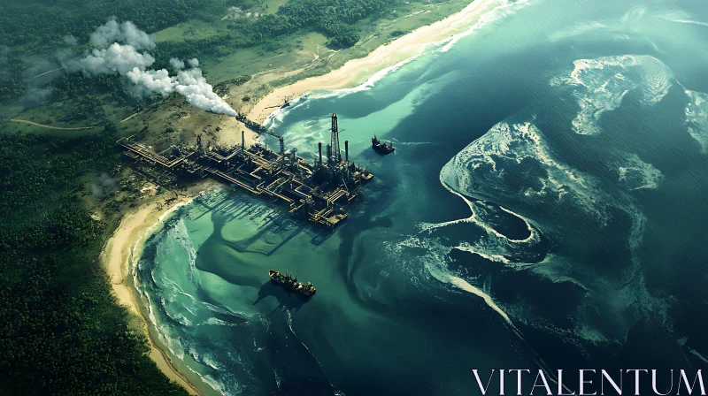 Industry Meets Nature: Coastal Aerial AI Image