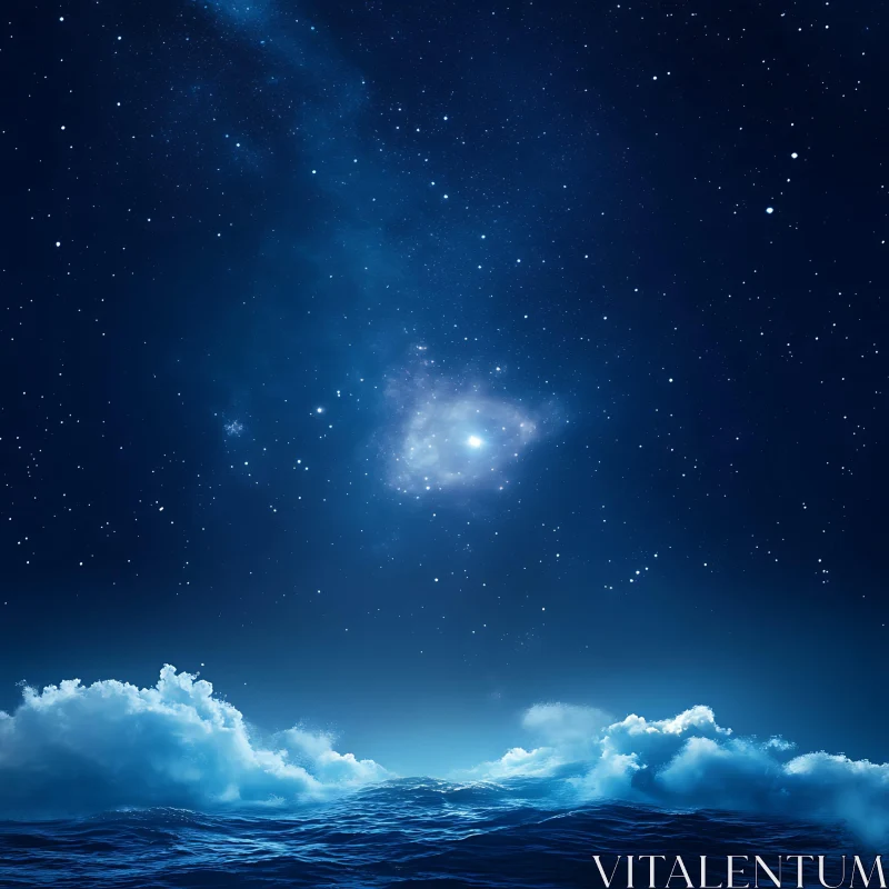 Celestial Ocean: A Night Sky Dream AI Image