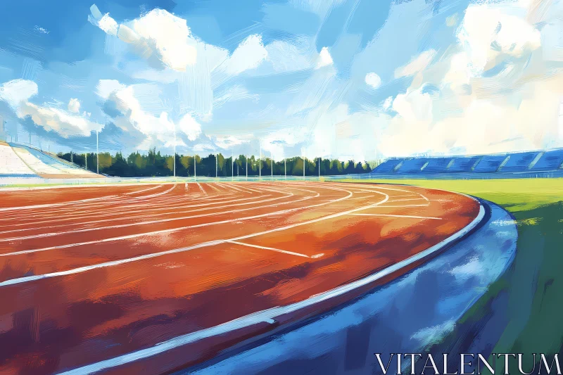 Explore the Beauty of an Empty Athletic Track AI Image