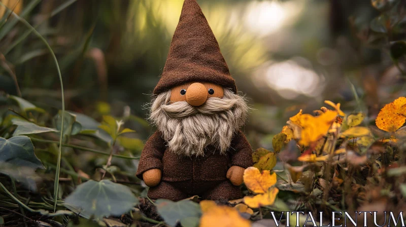 Forest Gnome in Autumnal Hues AI Image