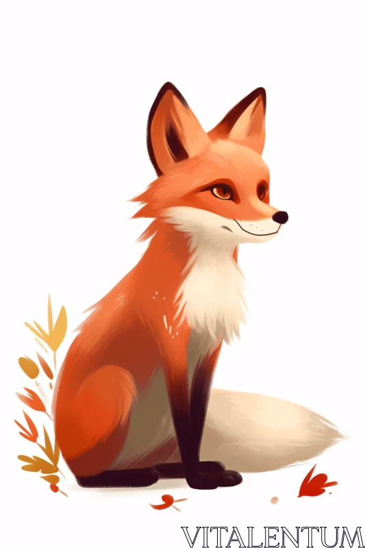 AI ART Graceful Fox Art with Fall Elements