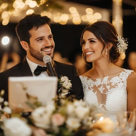 Bride and Groom Wedding Speech Celebration