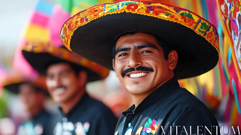 AI ART Mexican Man with Sombrero