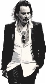 Johnny Depp Monochrome Image