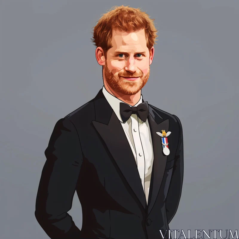 AI ART Prince Harry Portrait in Tuxedo