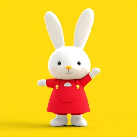 Cute White Rabbit Character Illustration