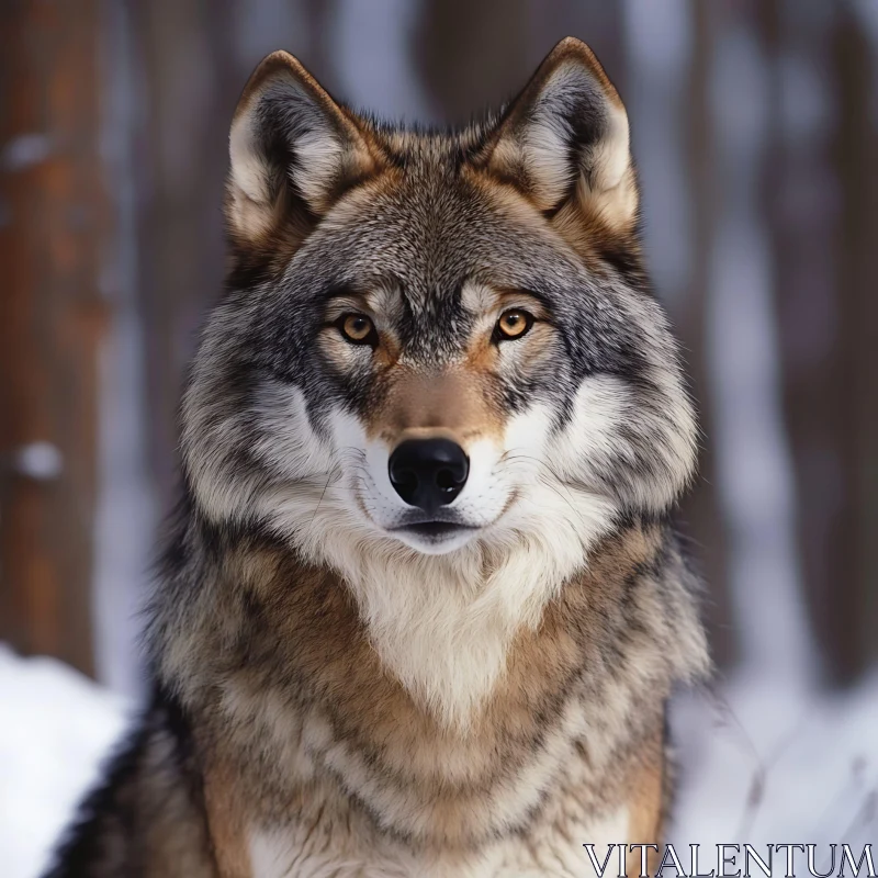 AI ART Wolf Portrait with Intense Gaze