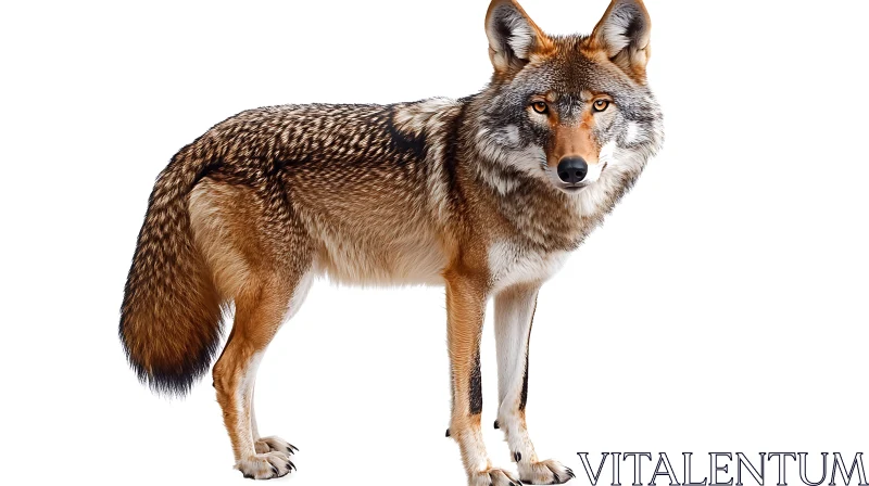 Wild Coyote Isolated AI Image