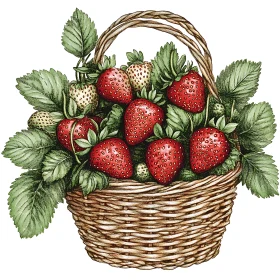Basket of Strawberries Art