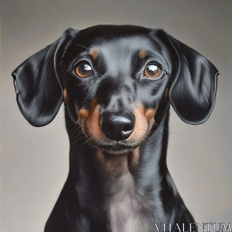 Expressive Dachshund Portrait AI Image