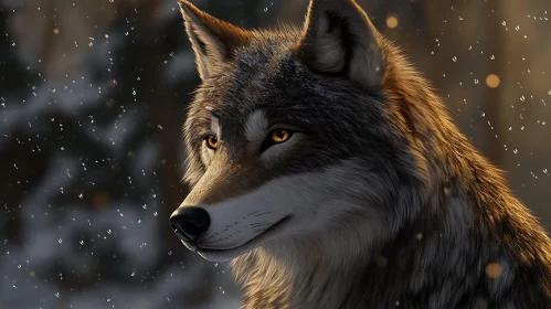 Winter Wolf Close-Up