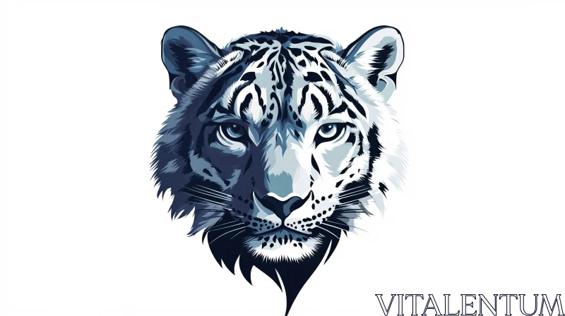 Stylized Tiger Face Illustration AI Image