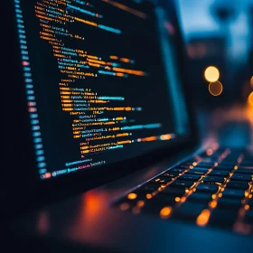 Glowing Code on Laptop Screen
