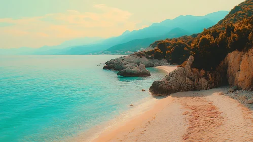 Coastal Landscape with Turquoise Sea