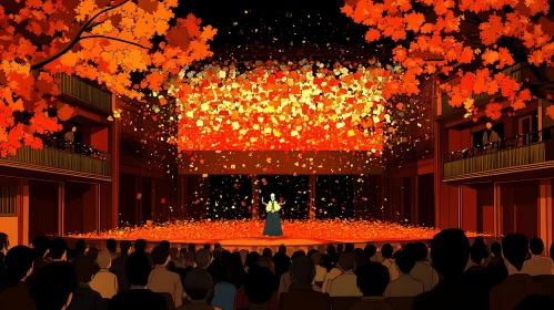 Theater Performance with Autumn Leaves