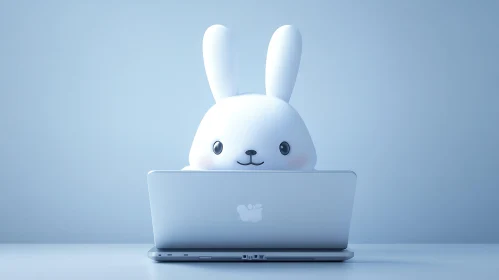 White Rabbit and Laptop Computer