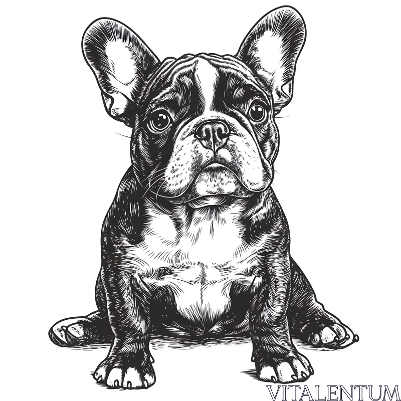 French Bulldog Drawing Artwork AI Image