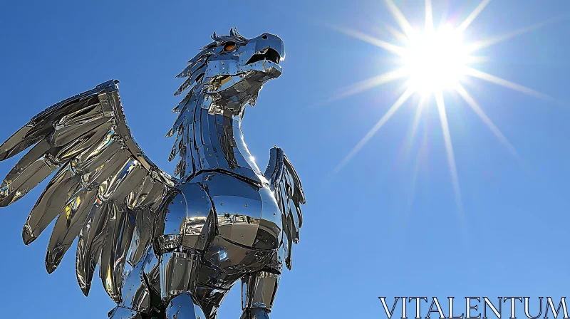 AI ART Soaring Metal Dragon Art Piece