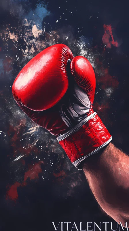 AI ART Powerful Red Boxing Glove - Impact Action AI Generated Image