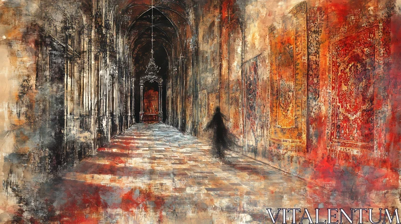 AI ART Shadow Walker in Grand Hallway Painting