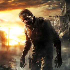 Undead Cityscape: A Zombie's Dawn