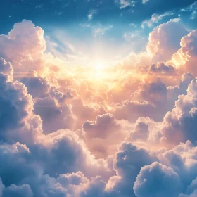 Ethereal Clouds Bathed in Golden Light