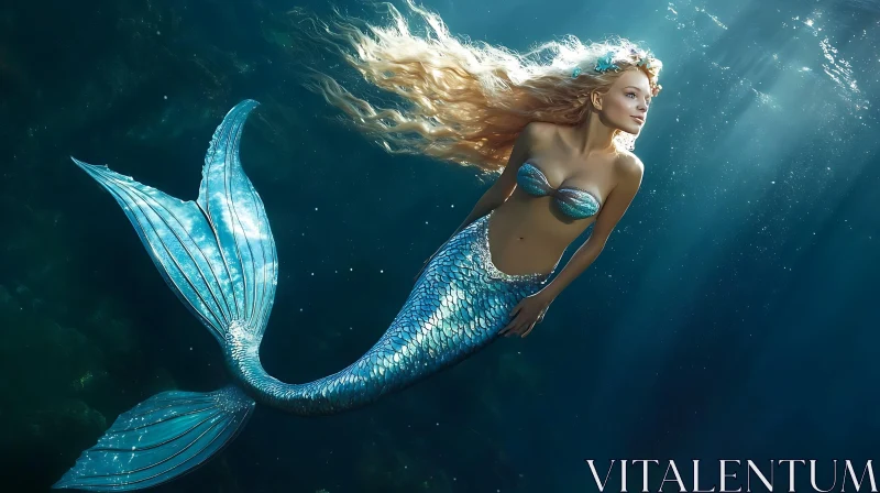 AI ART Underwater Mermaid Fantasy