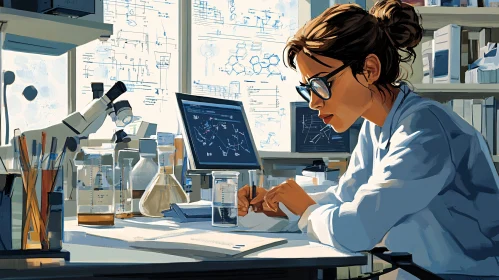 Female Scientist at Work in Lab