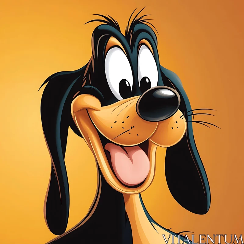 Happy Animated Canine Character AI Image