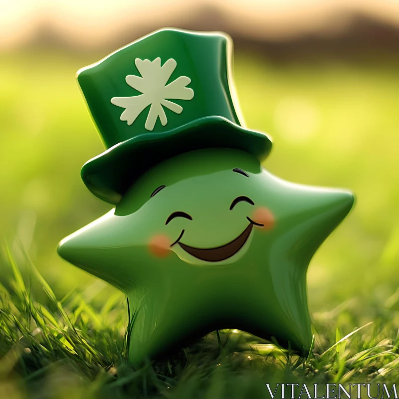 AI ART Lucky Star Character for St. Patrick's Day