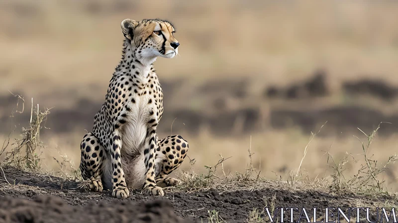 Spotted Predator: A Cheetah's Serene Moment AI Image