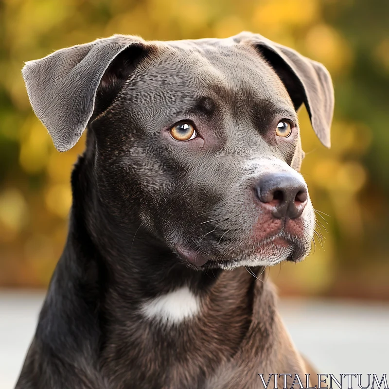 Brown Dog Portrait in Autumn AI Image