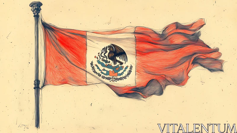 Patriotic Mexican Flag Art AI Image