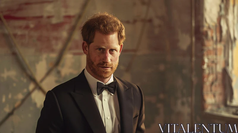 AI ART Elegance of Prince Harry in Black Tie