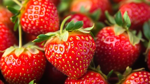 Close-up of Fresh Red Strawberries