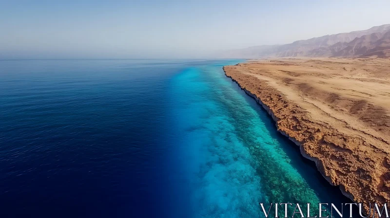 AI ART Coastal Seascape Aerial View