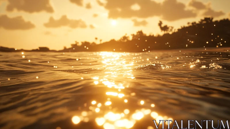 Golden Hour at Sea AI Image