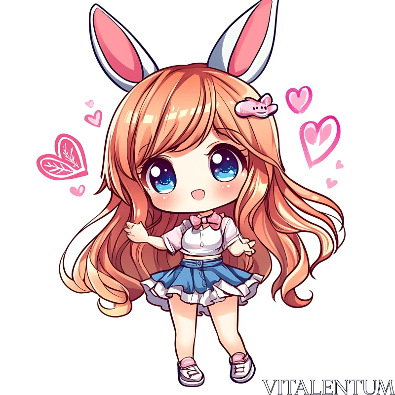 Chibi Bunny Girl Anime Character AI Image